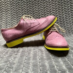 Cole Haan Mens Wingtip Purple Oxfords Neon Nike Soles C11427 K12 Size 11 M